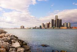 Daytime image of the Detroit skyline