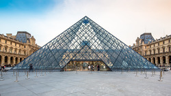 An image of the Louvre Pyramid